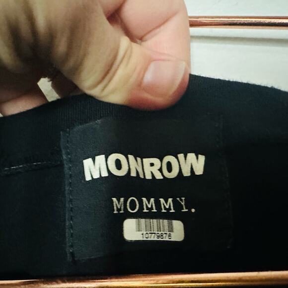 MONROW MOMMY Women's Black Lace Up Front T-Shirt Dress Size Maternity Medium - Picture 9 of 9